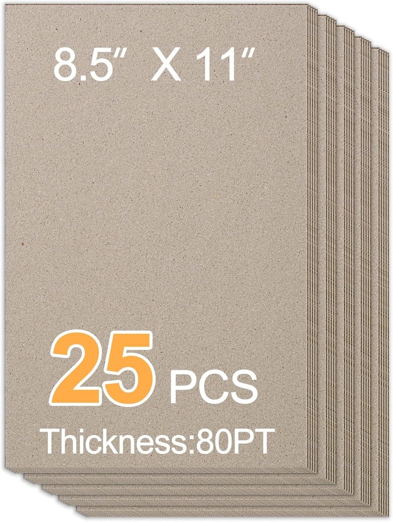 Inchoco Chipboard Sheets (8.5 Inch x 11 Inch, Pack, 25) - Image 1